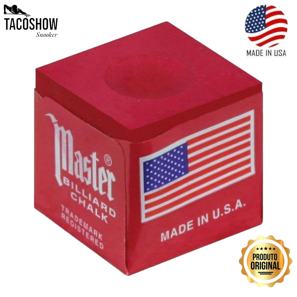 Giz Master Vermelho Profissional Avulso Taco de Sinuca Bilhar Snooker EUA Avulso em Oferta na Shopee