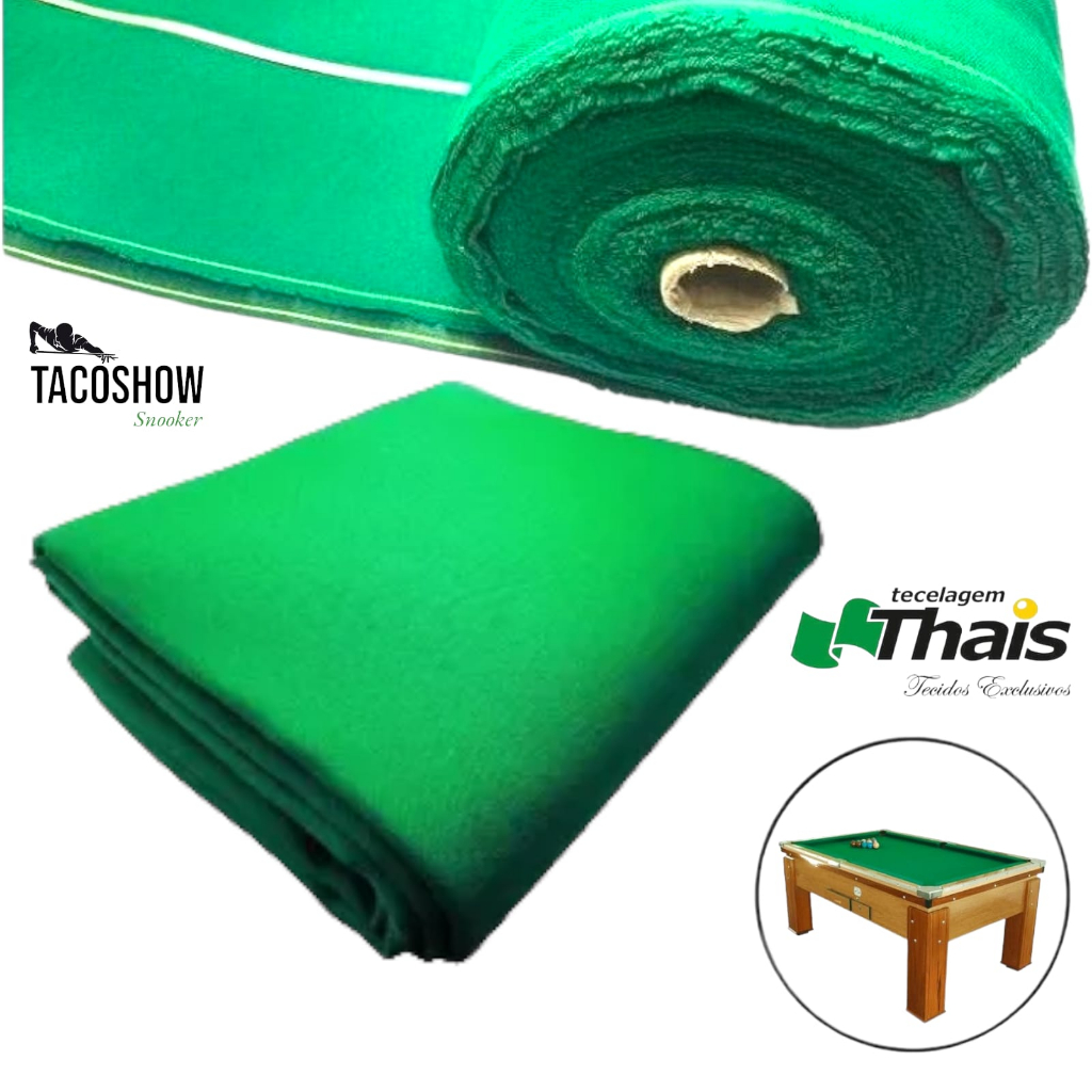 2,50 m x 1,85m Metros Corte Tecido Pano Forro Acrílico Verde Thais para Mesa de Sinuca Bilhar