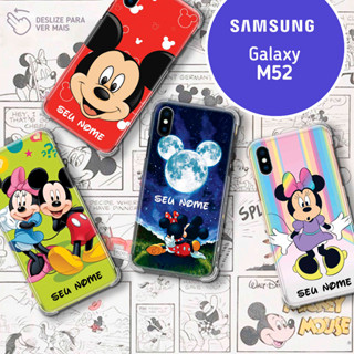 Capa Capinha - Samsung Galaxy M52 - Coleção Mickey e Minnie Personalizada com Nome