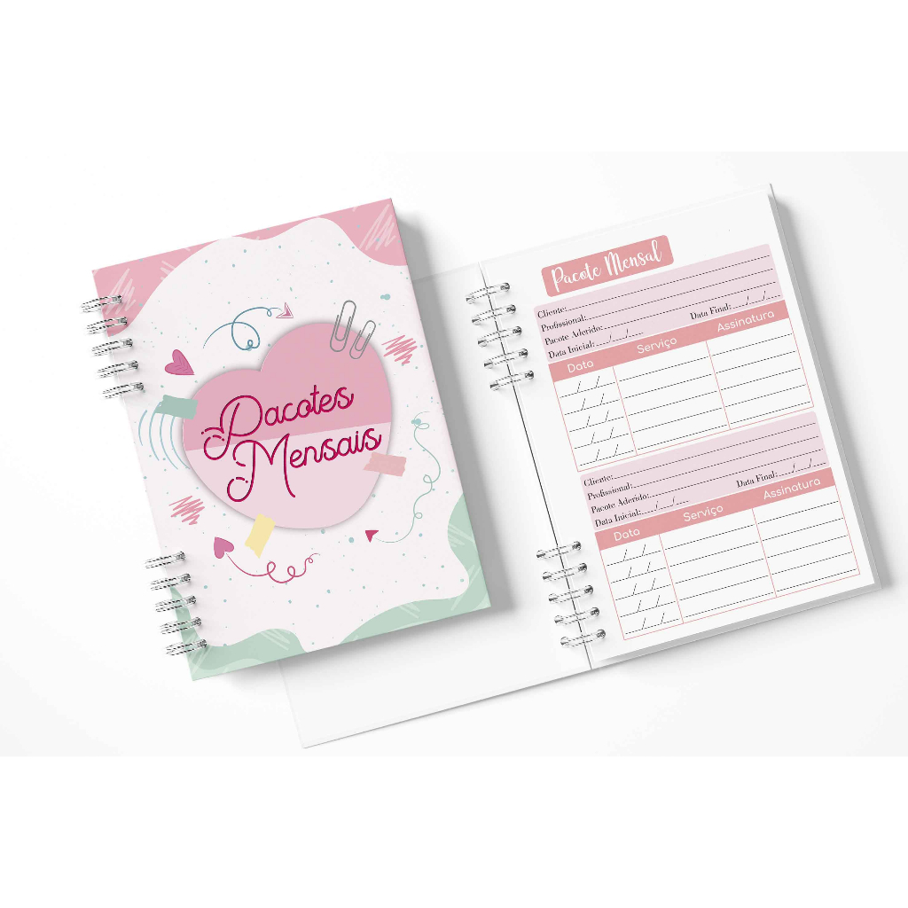 Caderno de Pacotes Mensais (para várias áreas ) em Oferta na Shopee