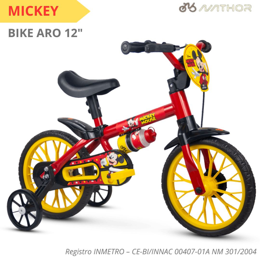 Bicicleta Infantil Aro 12" Freio à Disco Nathor Modelos Licenciados Caloi