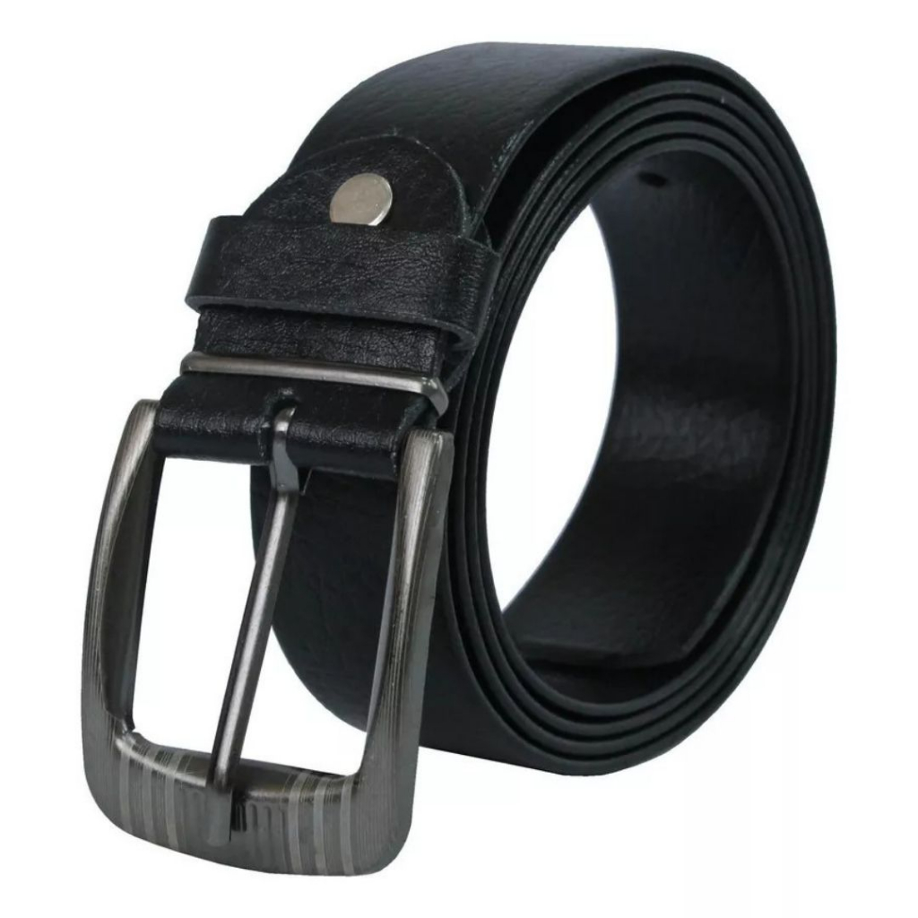 Cinto Preto Social Couro Sintético Casual Resistente Tamanhos P M G GG em Oferta na Shopee