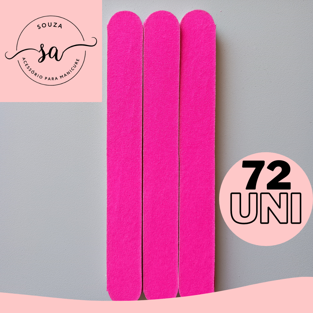 lixa larga pink c/72unid. em Oferta na Shopee