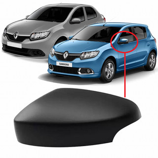 Capa do Retrovisor Sandero Logan 2015 a 2024 - Versa 17 a 19 - Com furo do pisca - (Preto Fosco) em Oferta na Shopee