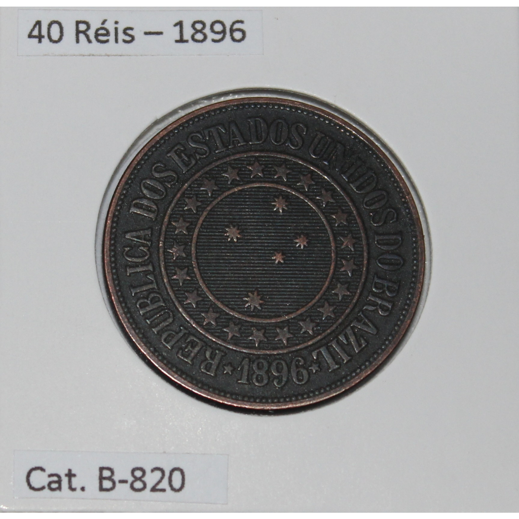Moeda 40 Réis Souvenir De 1896