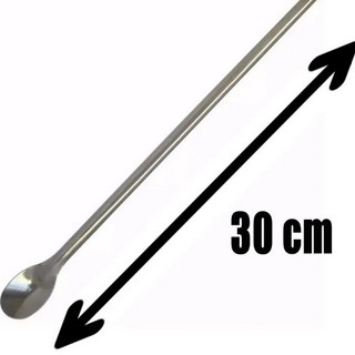 Colher Colheres Para Mexer 30Cm Suco Sucos Leite Top Útil Copo Jarra Comprida Aço Inox Multiuso
