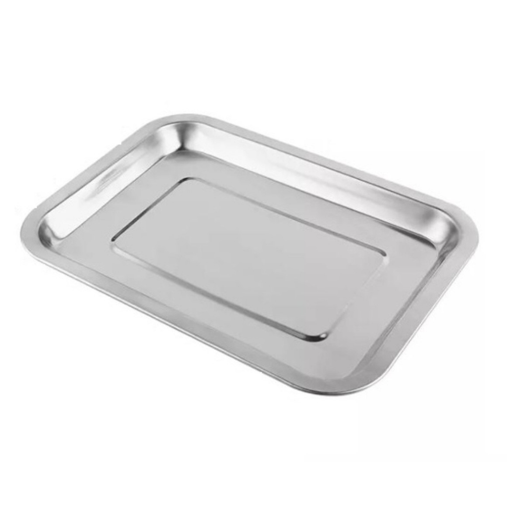 Bandeja Hospitalar de Inox Aço 304 50x35 cm Retangular - Cirúrgica Procedimentos em Oferta na Shopee