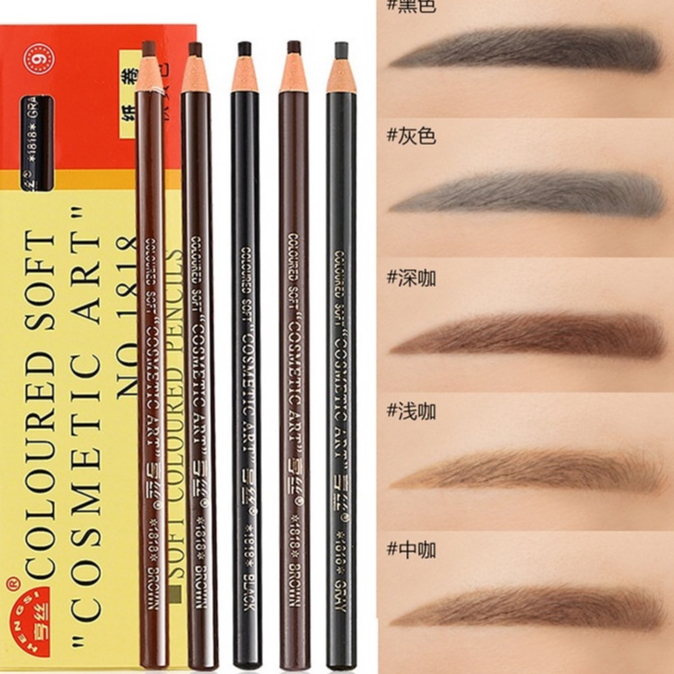 Hengsi 1818 lápis Dermatografico Para sobrancelha de linha de tração em pó caneta de maquiagem à prova d'água à prova de suor e não borrada lápis de aftas