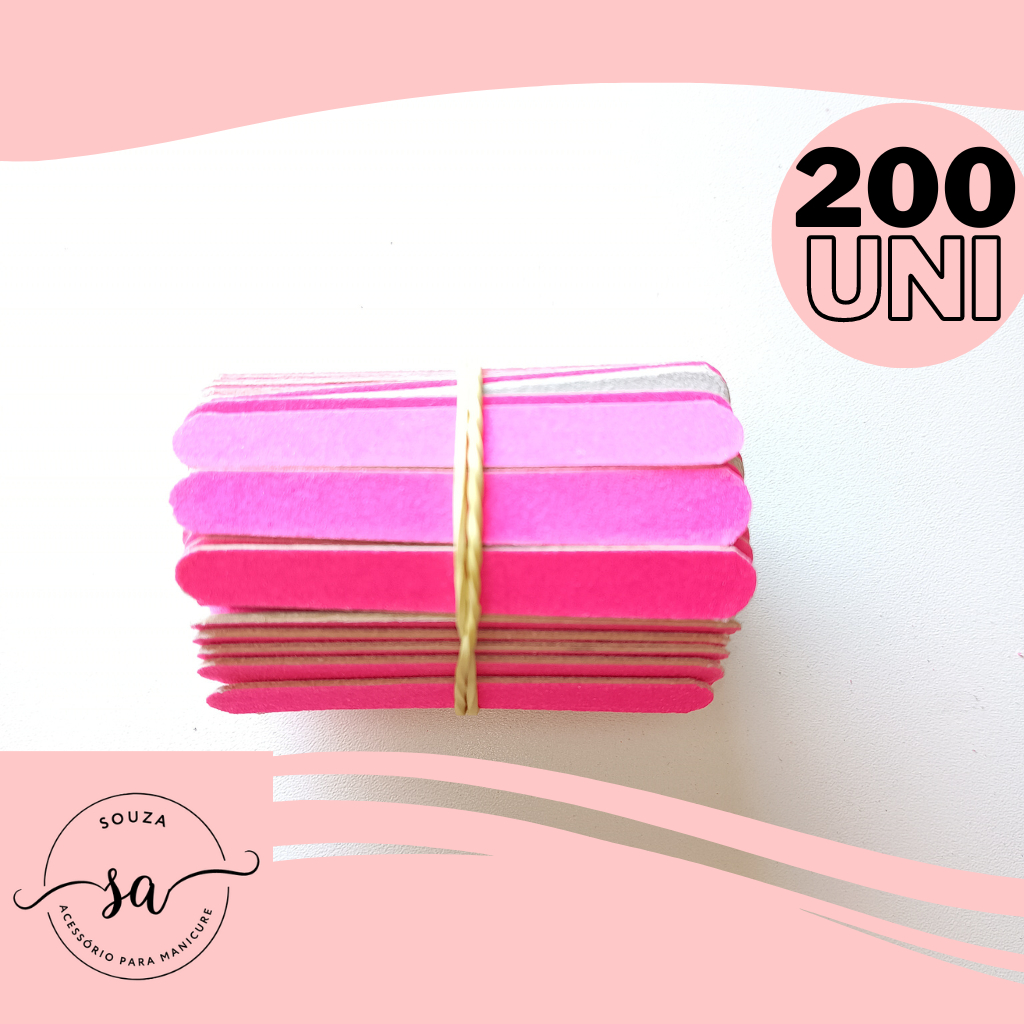 Lixa mini 8cm Rosa pacote c/200 unidades. em Oferta na Shopee