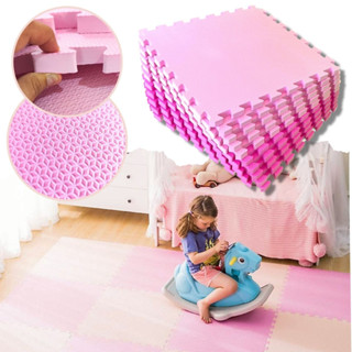 Kit 4 Placas Tapete Tatame Eva Infantil 50x50x2cm (20mm) - Tons Rosa