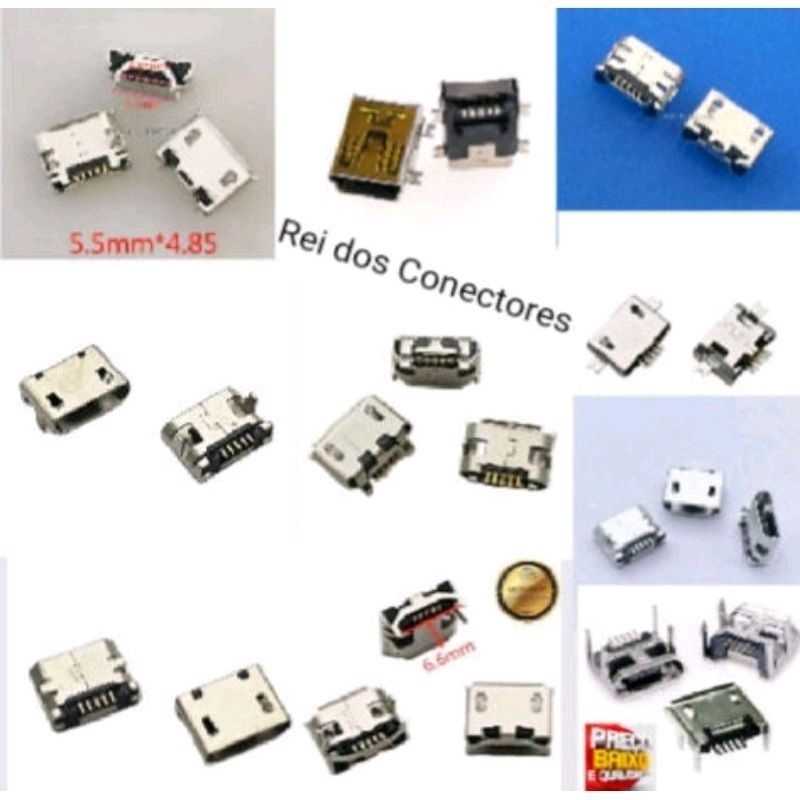 Conector Usb Pra Caixinha De Som, Tablets, Gps (10 Peças)