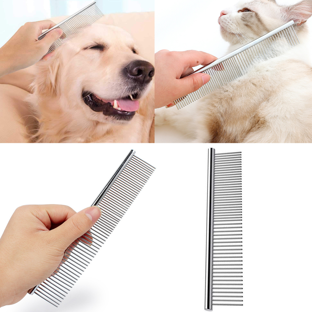 Pente Longo Aço Inox para Escovar Pelos Pet Cachorro Gato 61 Dentes P/M/G Profissional Banho e Tosa LR-0173 em Oferta na Shopee