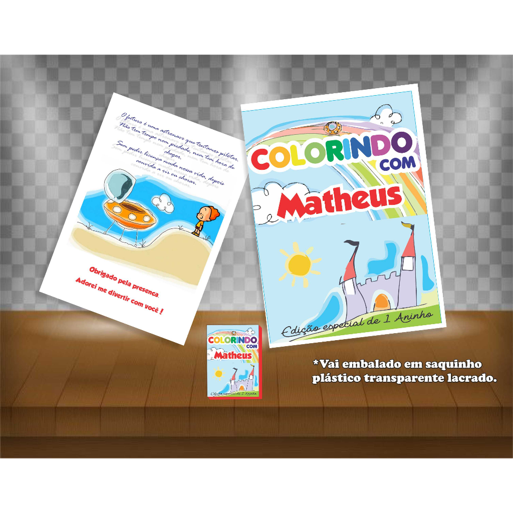 5 LEMBRANCINHAS Kit de colorir - Livro de colorir + giz de cera - DESENVOLVEMOS QUALQUER TEMA