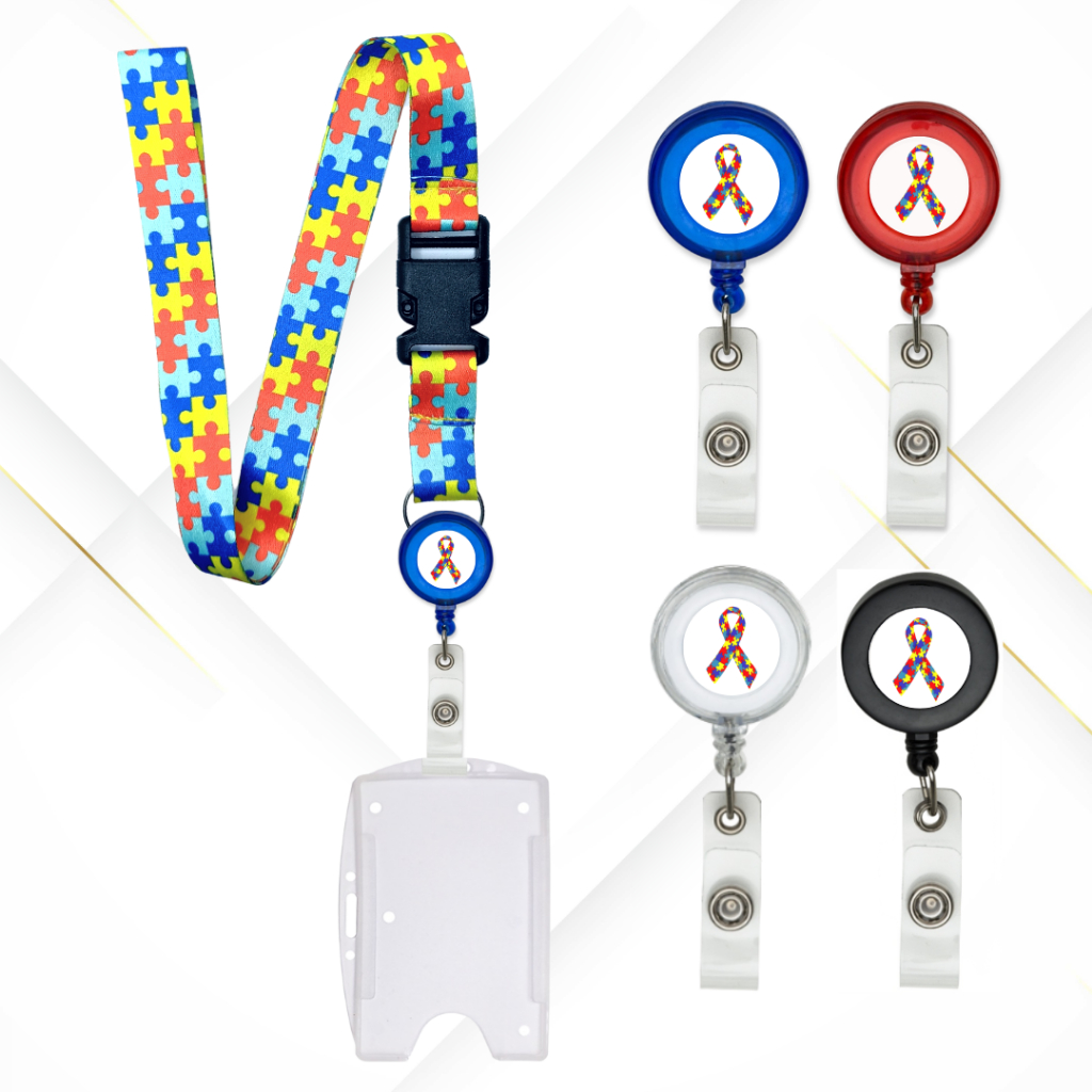 Cordão de Identificação Autismo + Roller Clip Autista + Porta Cartão Transparente em Oferta na Shopee