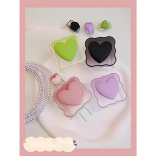 Conjunto Protetor de Carregador Love Set Capa de Carregador Protetor de Cabo para Carregador iP20W