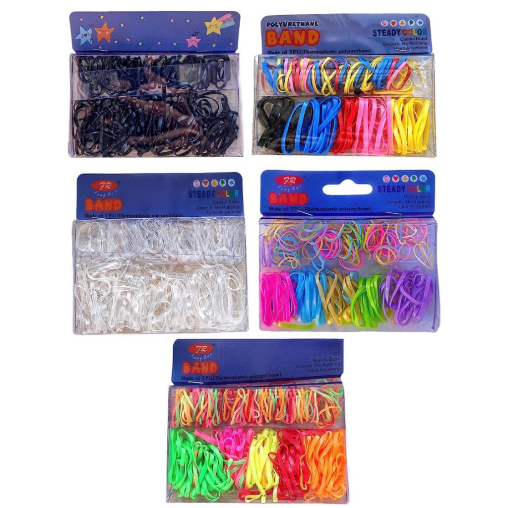 Mini elástico para cabelo silicone várias cores preto e colorido