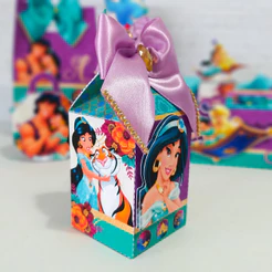 Kit de caixinhas personalizadas, milk, cone e sushi, lembrancinhas, decoração Kit de festa aniversário Aladim e jasmine