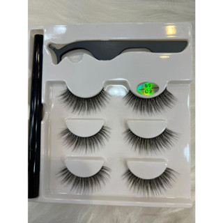 Kit Cílios E Delineador Magnéticos Com Pinça Magnetic Eyelashes（lolibiju) NUMERO ENVIADA ALEATORIAMENTE