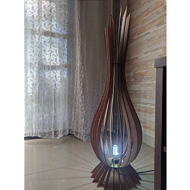 Luminária Decoração de Quarto Sala Abajur Grande de Chão ANA MARIA MDF  Completa