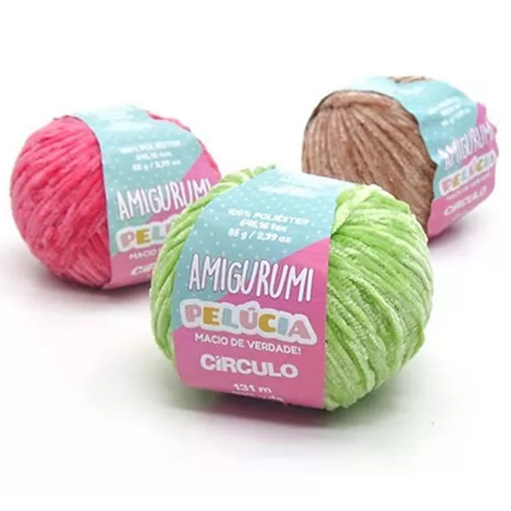 Fio Linha Amigurumi Pelúcia Crochê Circulo 131m - 6 Unidades