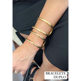Bracelete duplo folheado