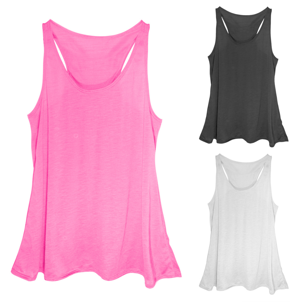 Camiseta Regata Blusa Blusinha Feminina Plus Size Até G4 (58) Costa Nadador em Oferta na Shopee