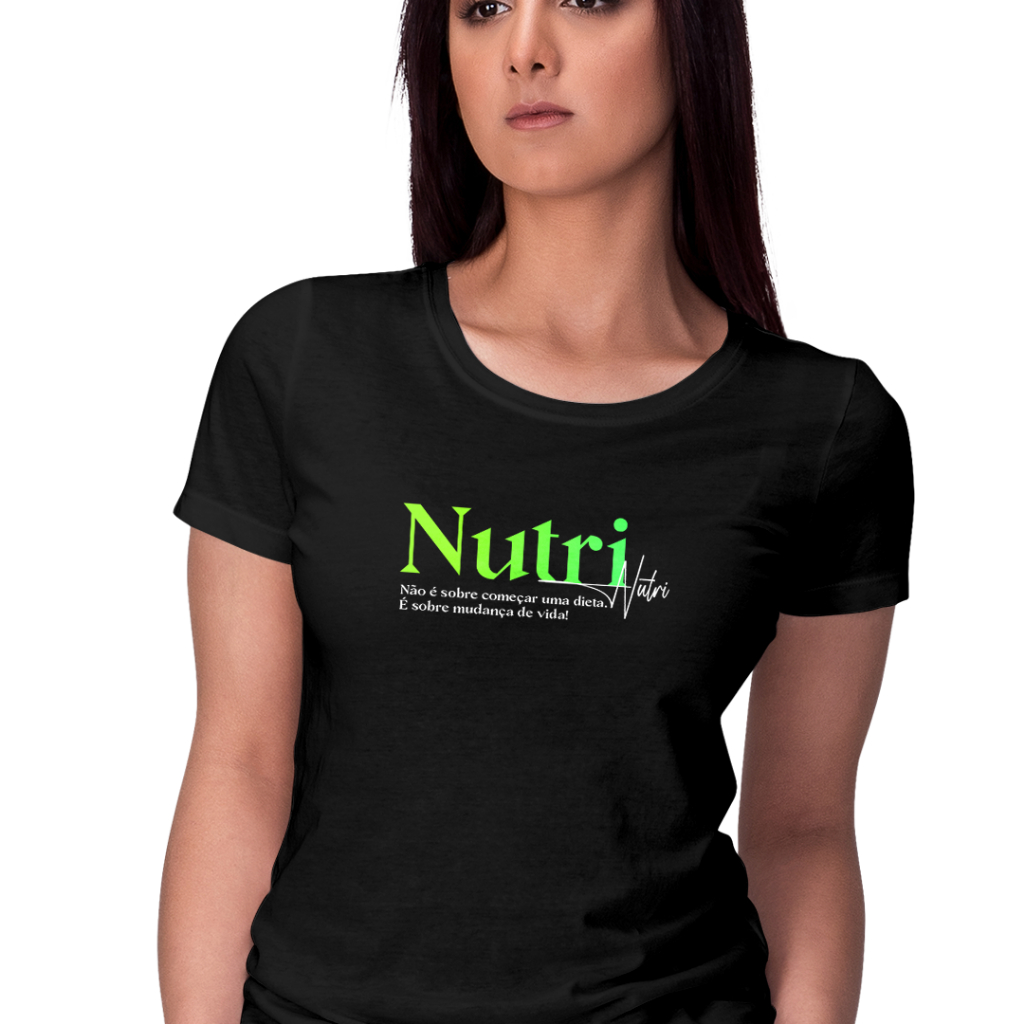 Babylook feminina de viscolycra (96% viscose e 4% elastano) profissões Nutrição I Camiseta feminina nutrição