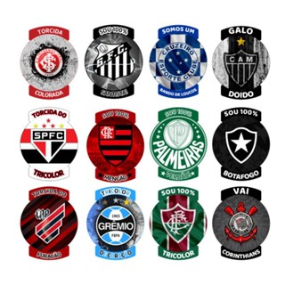 Adesivo personalizado time de futebol escudo time brasileiro 10 unidades