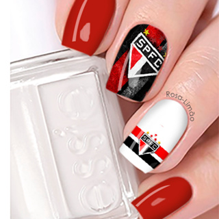 18 peliculas de unha adesivo time SAO PAULO FC tricolor paulista em Oferta na Shopee