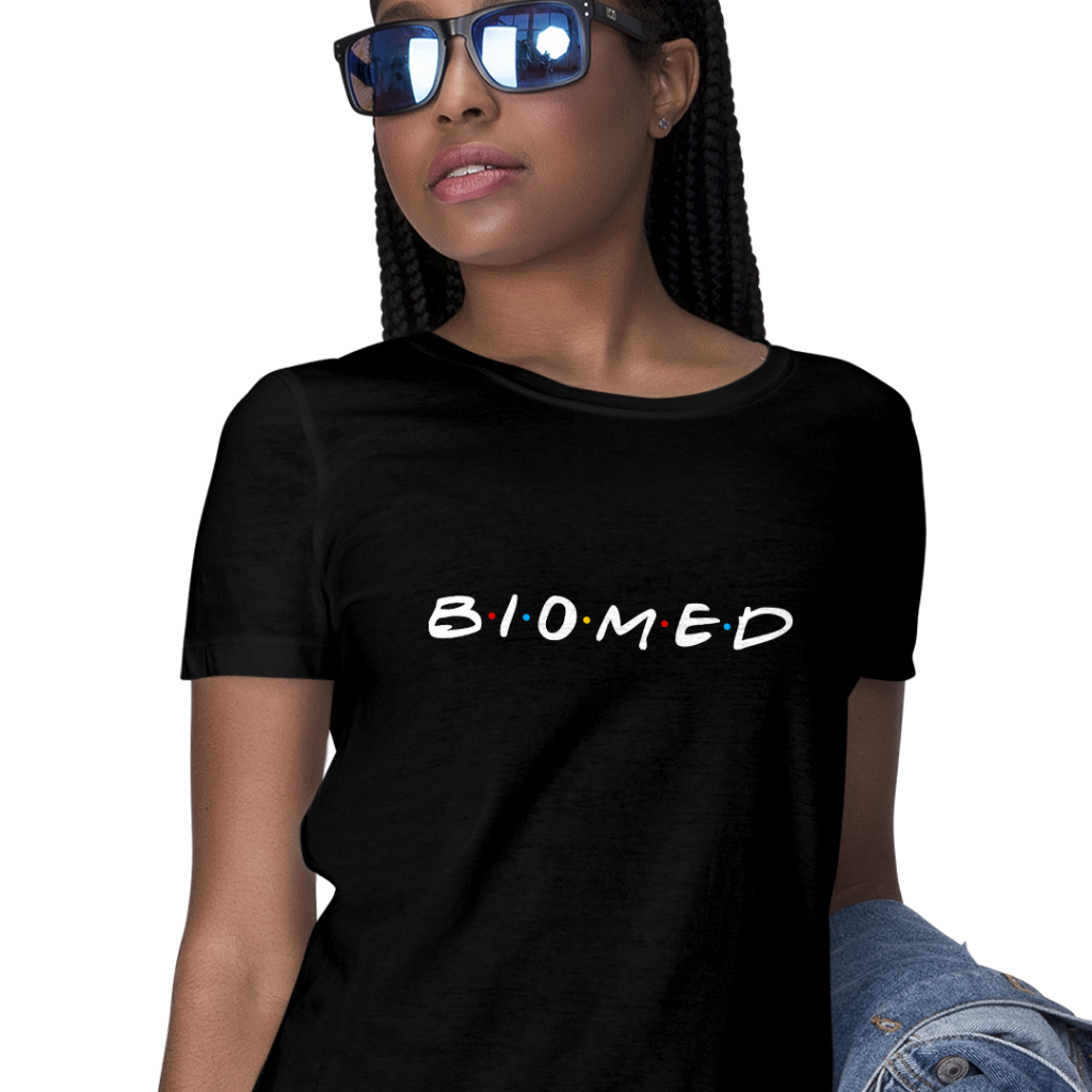 Babylook feminina de viscolycra (96% viscose e 4% elastano) FS profissões Biomedicina I Camiseta feminina Biomedicina FS