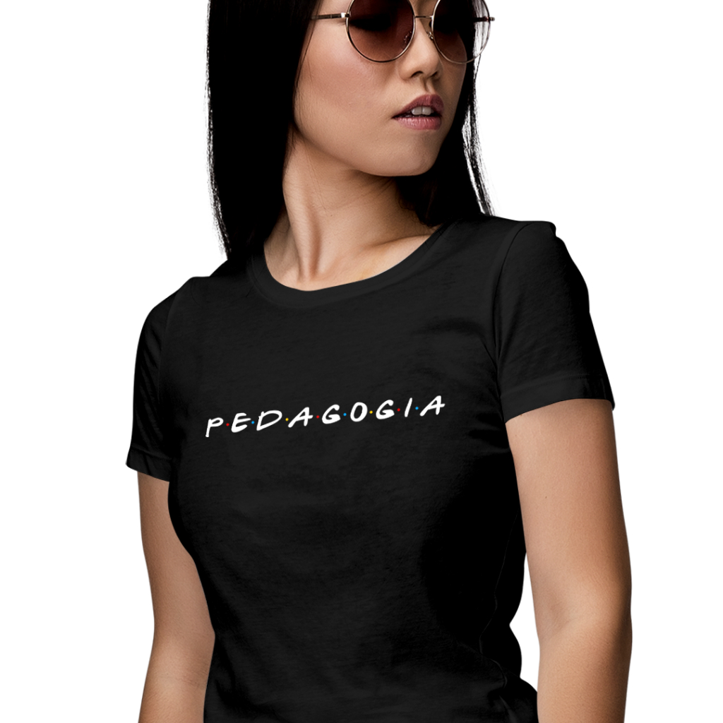 Babylook feminina de viscolycra (96% viscose e 4% elastano) FS profissões Pedagogia I Camiseta feminina Pedagogia