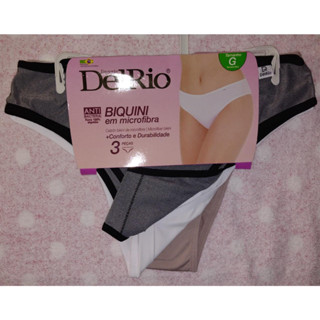 kit de 3 calcinhas DelRio biquíni em microfibra estampas (G)