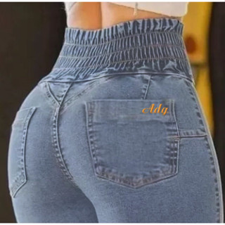 Calça com Elástico na cintura modelo jeans com lycra MMs