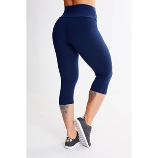 Calça Legging Corsário De Academia Lisa cos alto