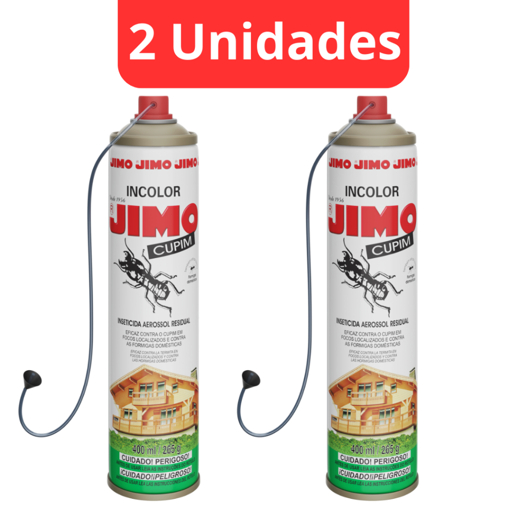 2Un Jimo Cupim Spray 400ml com Bico Injetor | Contra Cupins, Brocas e Formigas Domésticas em Oferta na Shopee