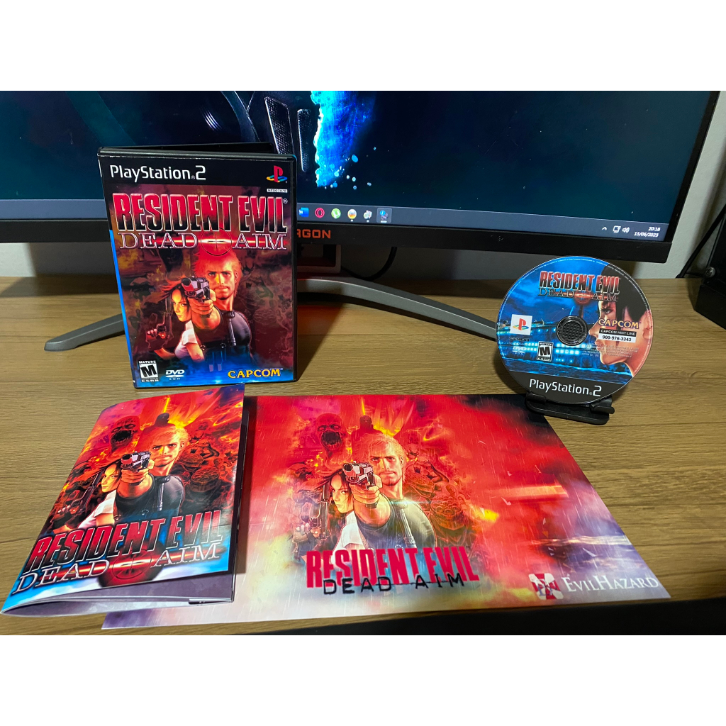 Resident Evil Dead Aim com Manual/Pôster para PS2