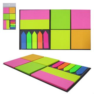 KIT BLOCO DE PAPEL , POSTITE E MARCA PAGINA 5 Blocos seta de 25 notas colors em Oferta na Shopee