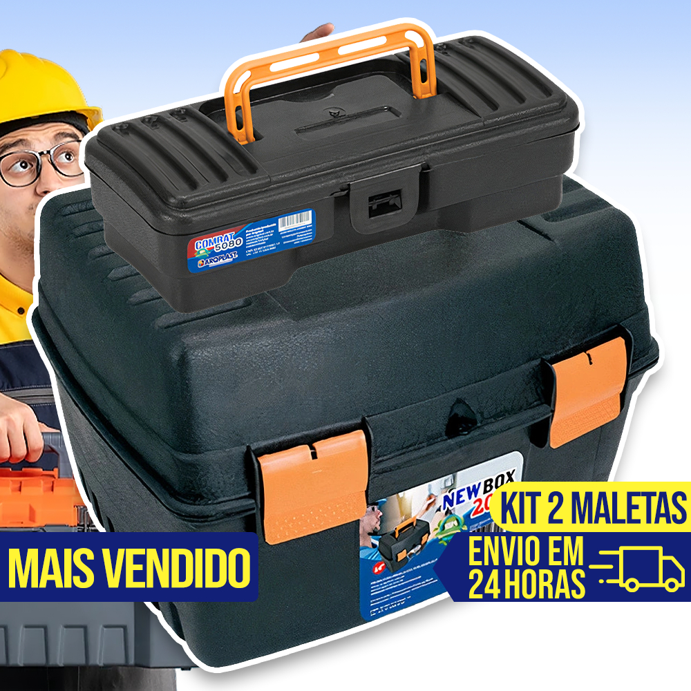 Kit 2 Maletas de Ferramentas Caixa de Ferramenta Maleta Grande Reforçada Tática Organizador em Oferta na Shopee