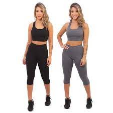 kit 4 calça legging corsário cintura alta feminina academia fitness lisa