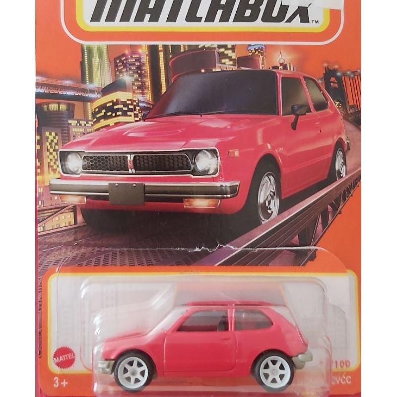 MATCHBOX HONDA NA CARTELA COM PNEUS DE BORRACHA RODAS ESPECIAIS ESCALA 1.64 TAMANHO 7CM