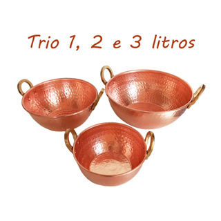 Tacho Cobre 1 L +  2 L + 3 L Com Alça em Oferta na Shopee