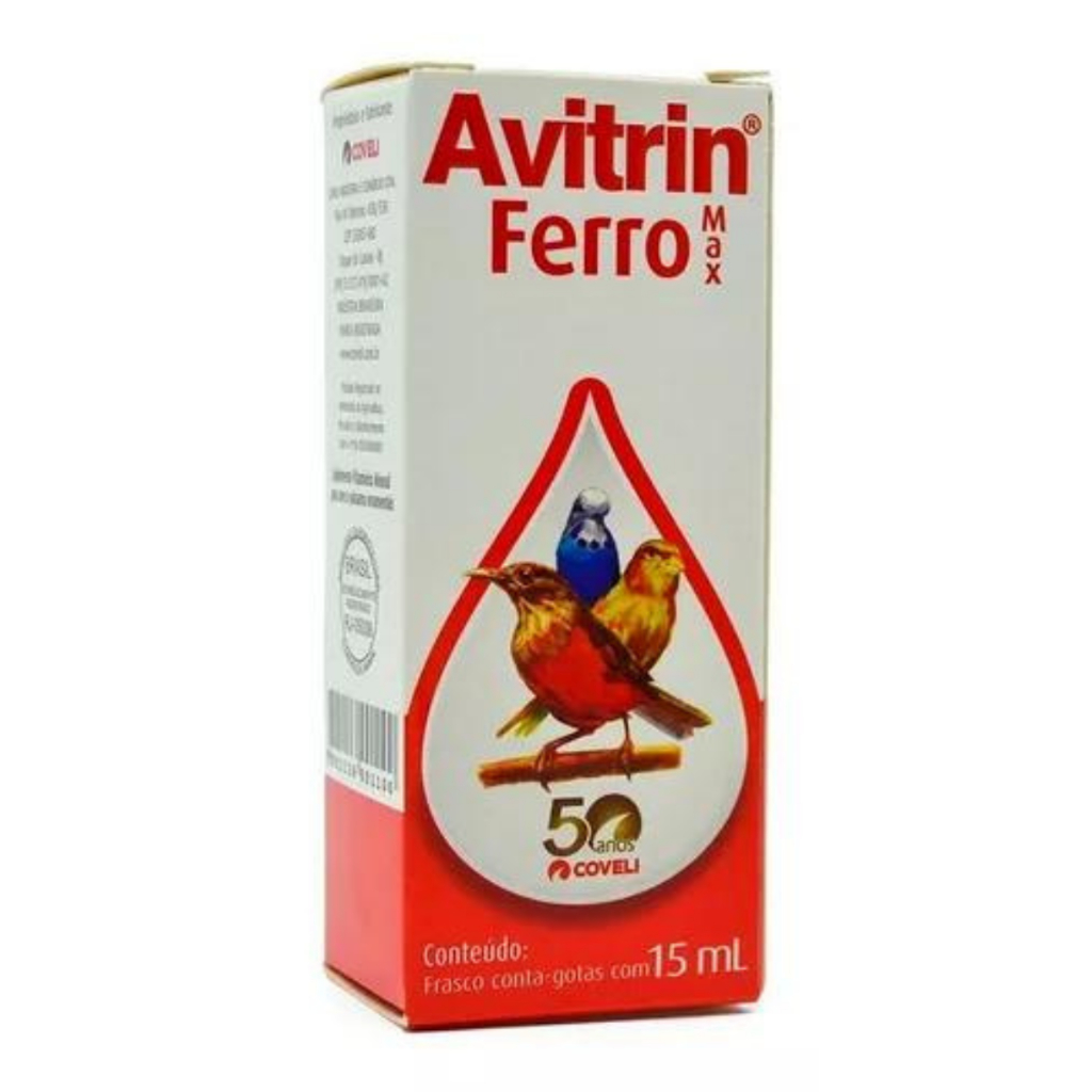 Avitrin Ferro Max Coveli Para Pássaros 15ml