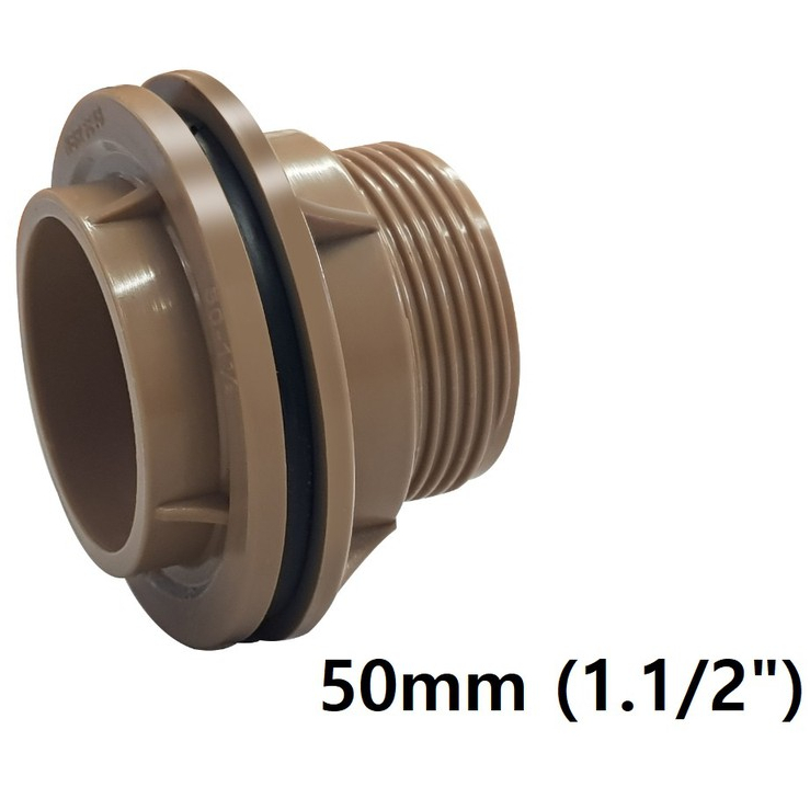 Flange Adaptador 50mm 1.1/2" Para Caixa D’ Água ou Cisterna (MARROM)