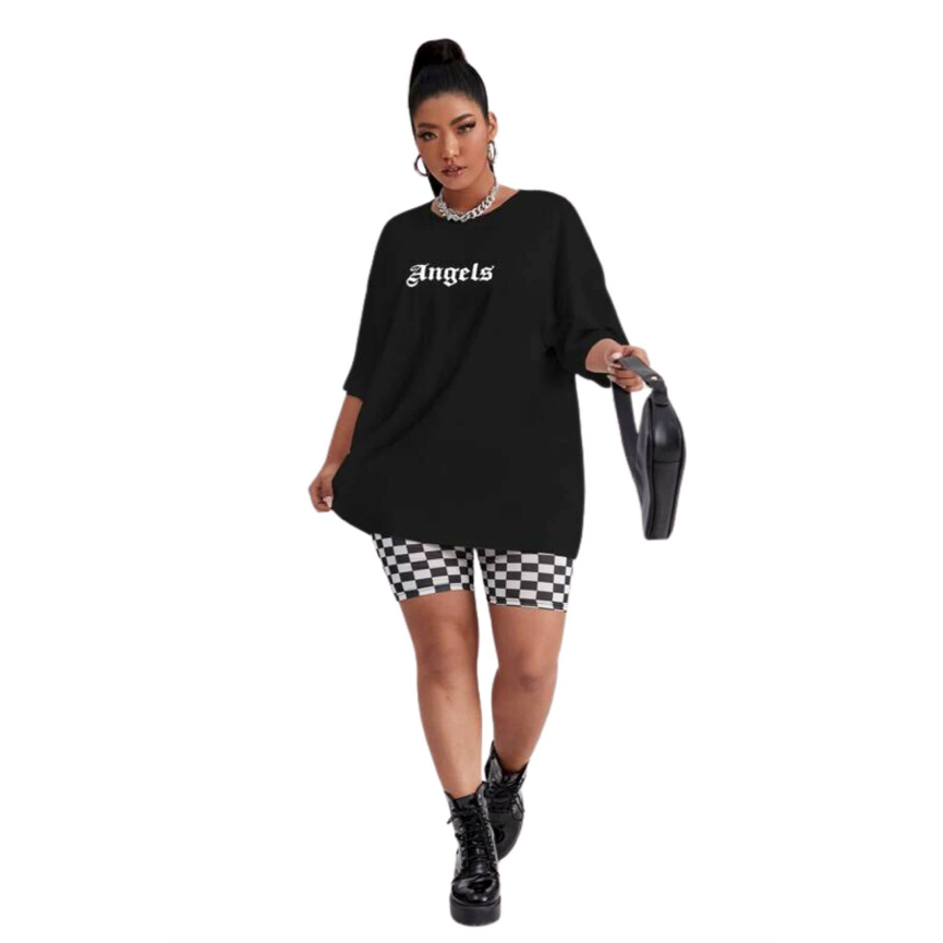 Camiseta Oversized Swag Estampa Frente Costa Angels T-shirt Longline Old School Aesthetic Tumblr Estampada 