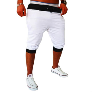 Bermuda lisa saruel skinny masculina academia shorts com punho pronta entrega