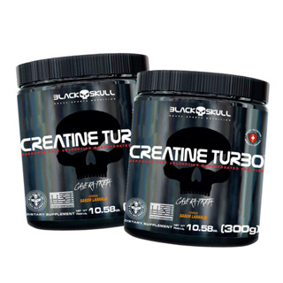 Kit 2x Creatina Turbo 300g Cada Caveira Preta Black Skull