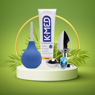 Kit Primeiro Anal Ducha Higiênica Anal Vaginal Xuca/Chuca Plug Anal Aço Inox Lubrificante Íntimo Neutro Kmed