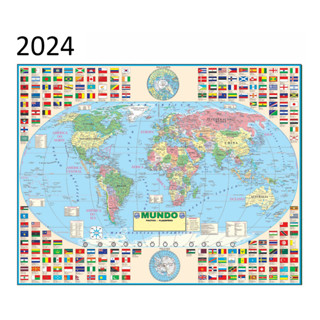 Mapa Mundi Mundo Politico Escolar Grande Tamanho 120 X 90 Cm - Gigante