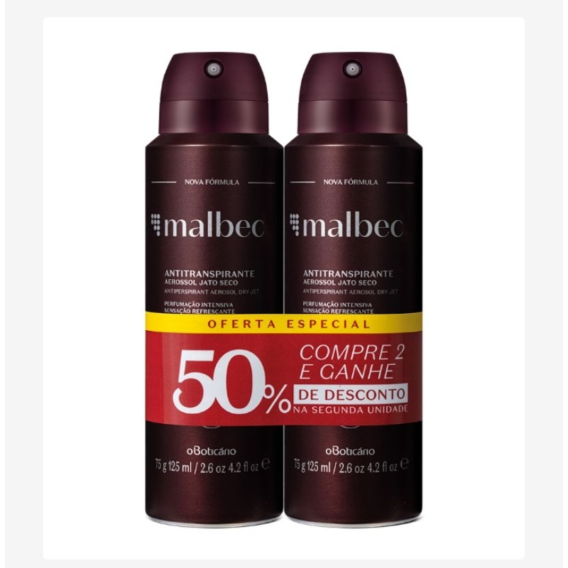 Promo Pack Desodorante Antitranspirante Malbec ( 1 ou 2 unidades ) em Oferta na Shopee