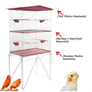 Viveiro GRANDE DESMONTÁVEL Duplo Para Calopsita Agapornis Periquito Manon Canarios GN 810